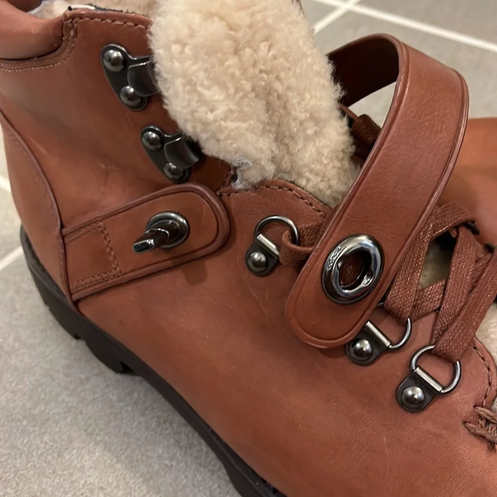 Coach New York Tompkins boots mens G1074 new saddle size 11.5 leather shearling_12
